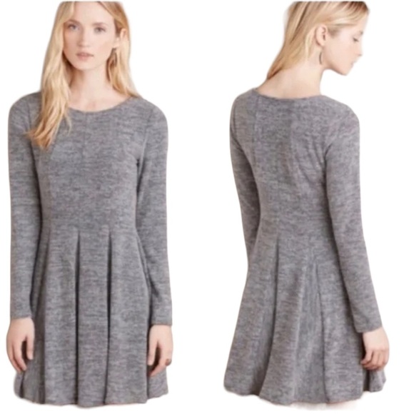 Dolan x Anthropologie - Piper Heather Gray Long Sleeve Sweater Dress Size L - Picture 1 of 7